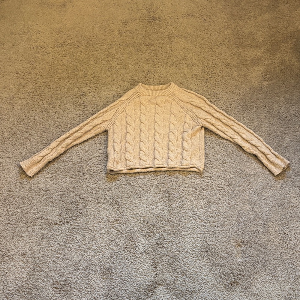 Zara Beige Cable Knit Sweater